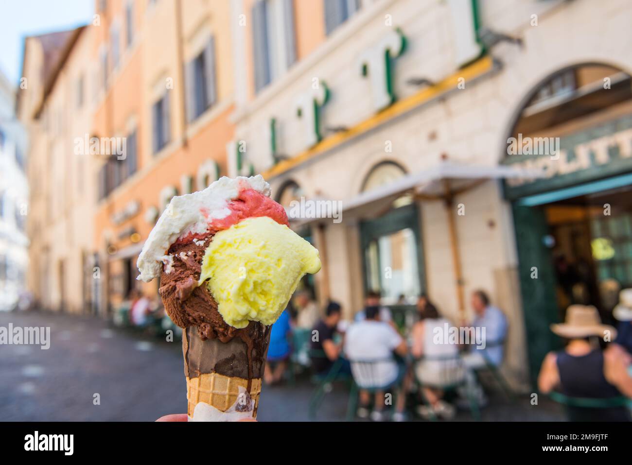 ROME, ITALY JUNE 30, 2019 GIOLITTI ice cream shop in Roma. Rome's