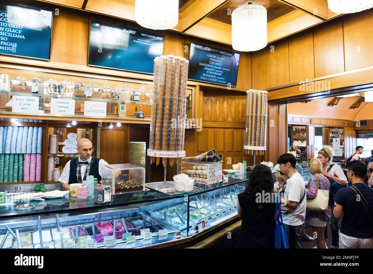 ROME, ITALY JUNE 30, 2019 GIOLITTI ice cream shop in Roma. Rome's