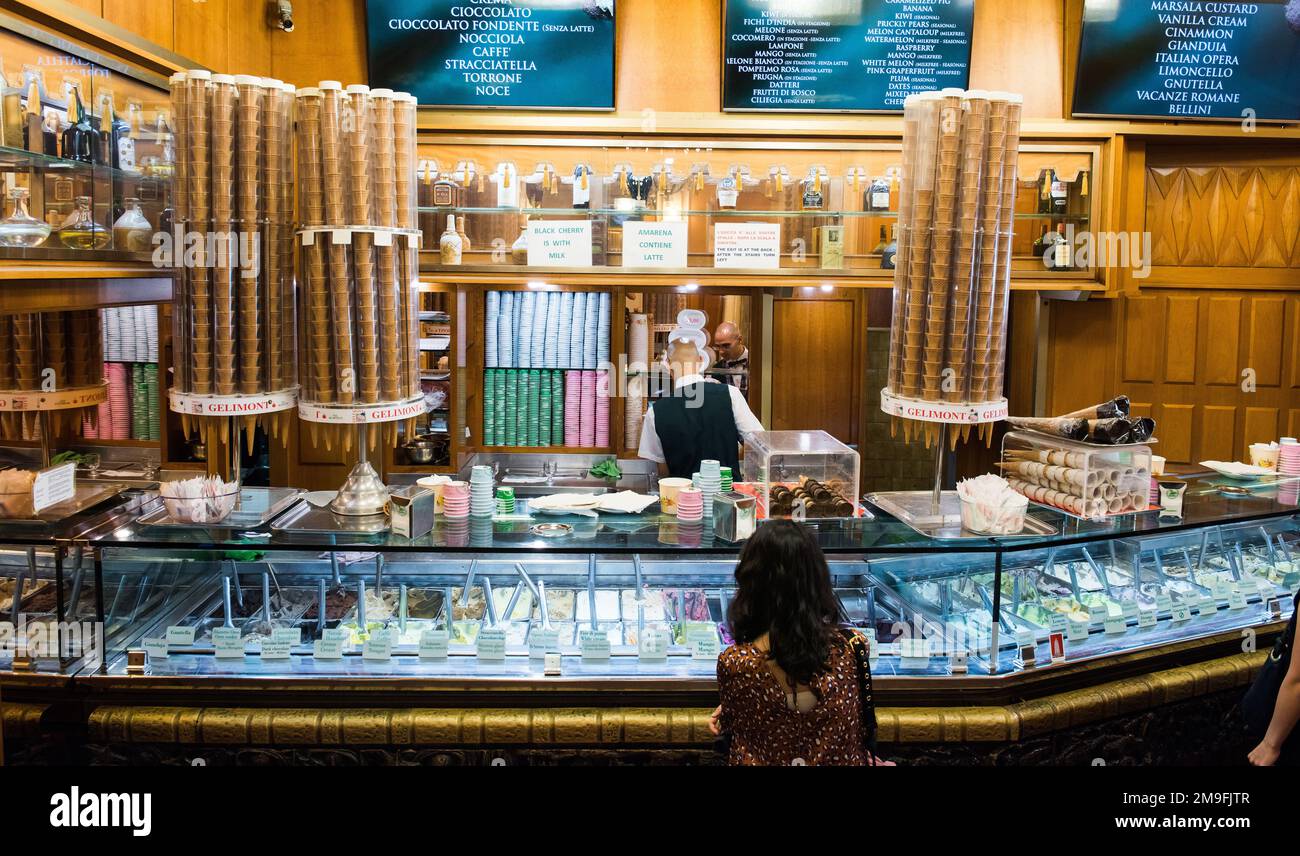 ROME, ITALY JUNE 30, 2019 GIOLITTI ice cream shop in Roma. Rome's