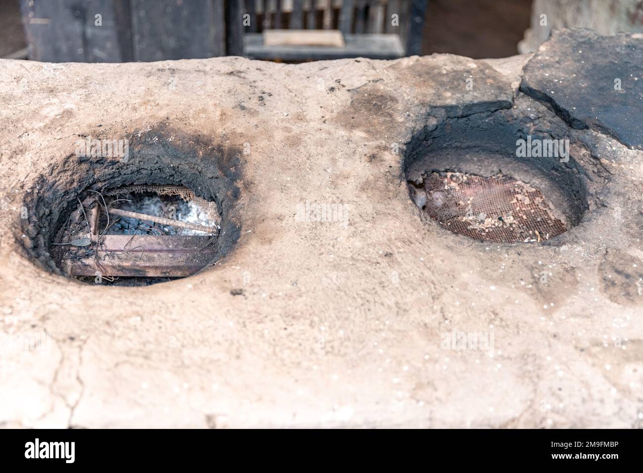 old clay oven in indian village Stock Photo