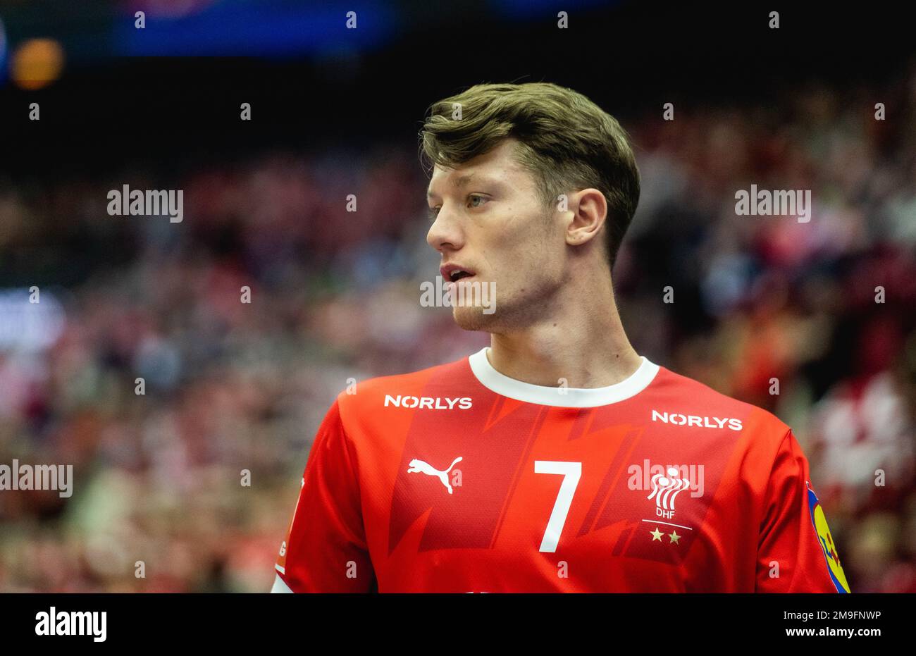Malmo, Sweden. 17th Jan, 2023. Emil Jakobsen (7) of Denmark seen during