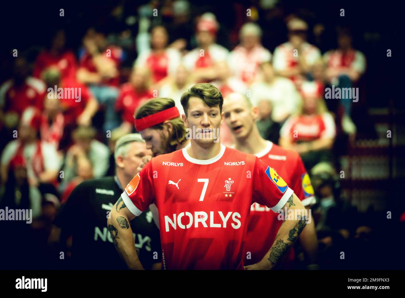 Malmo, Sweden. 17th Jan, 2023. Emil Jakobsen (7) of Denmark seen during