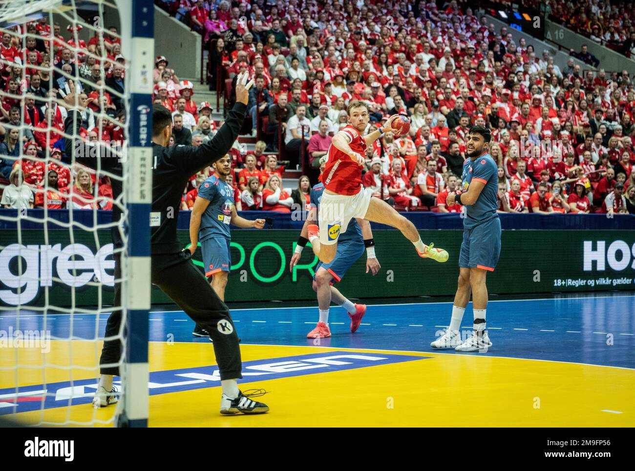 Malmo, Sweden. 17th Jan, 2023. Mathias Gidsel (19) of Denmark seen