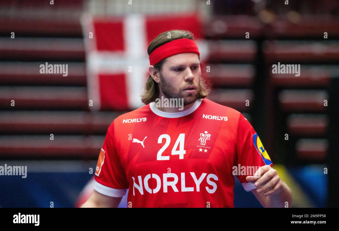 Malmo, Sweden. 17th Jan, 2023. Mikkel Hansen (24) of Denmark seen