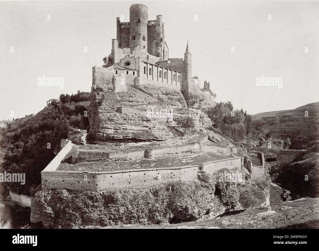 Vintage 19th century photo - castle Alcazar of Segovia, Spain Stock Photo