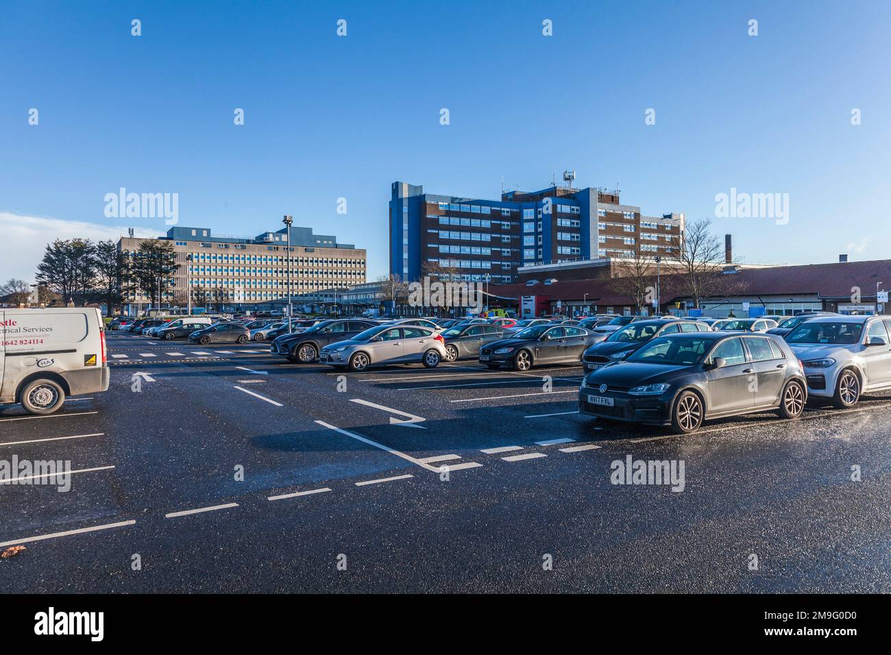 University Hospital of North Tees,Stockton on Tees,England,UK including car park Stock Photo