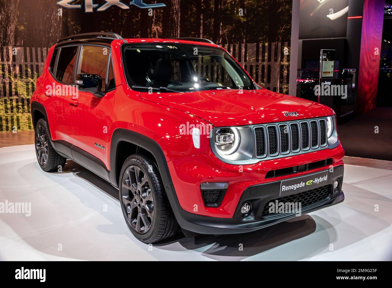New Jeep Renegede eHybrid mild hybrid SUV car showcased at the