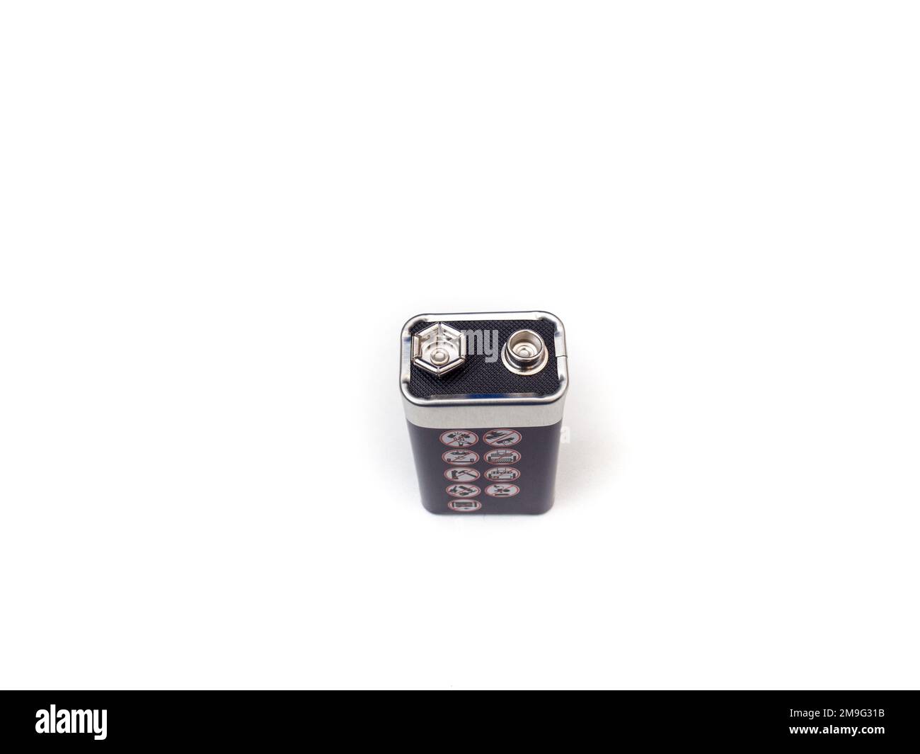 battery 9v block on white background Stock Photo - Alamy