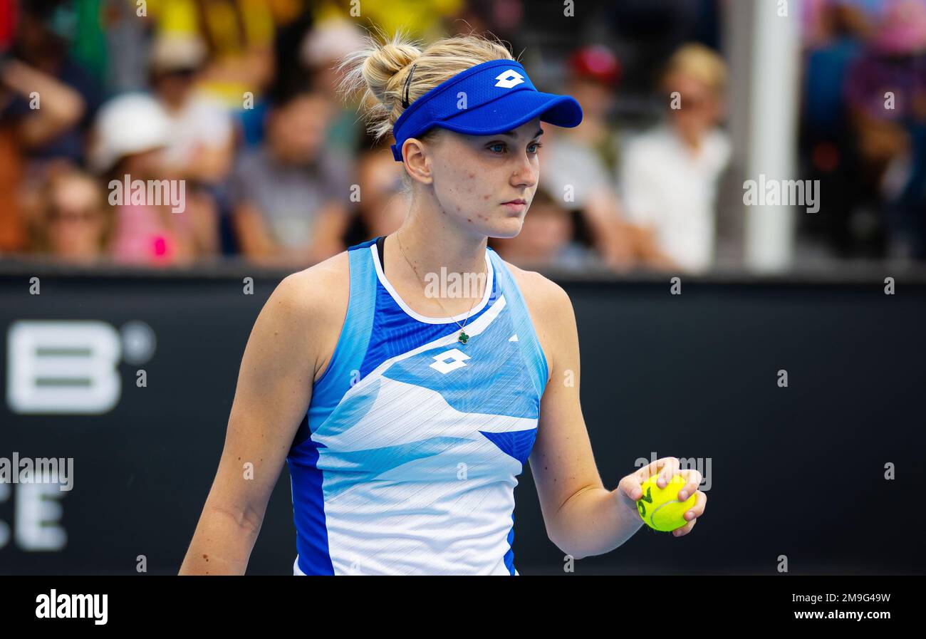 Polina Kudermetova of Russia in action against Olivia Gadecki of