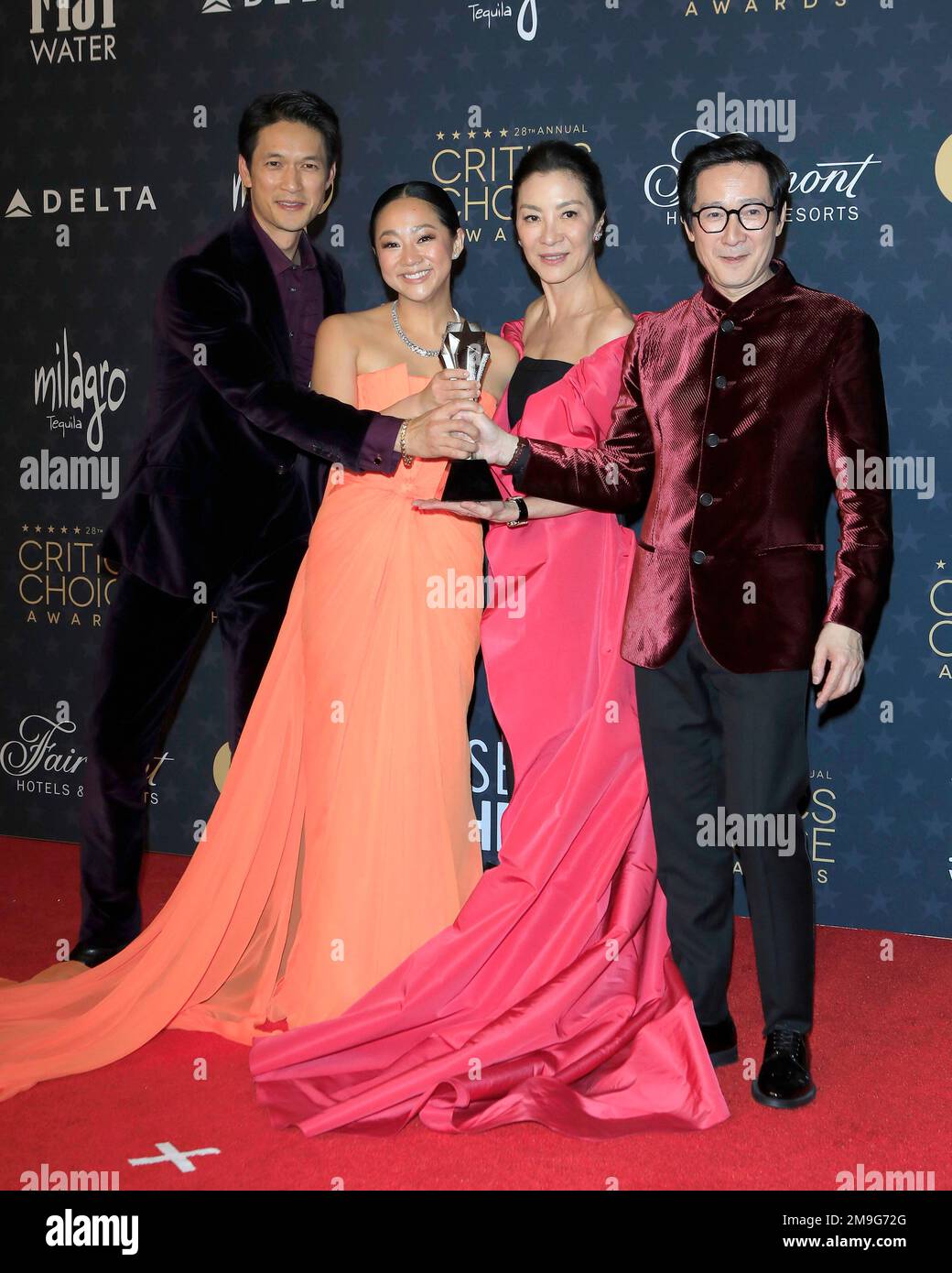 LOS ANGELES - JAN 15: Harry Shum Jr, Stephanie Hsu, Michelle Yeoh, Ke