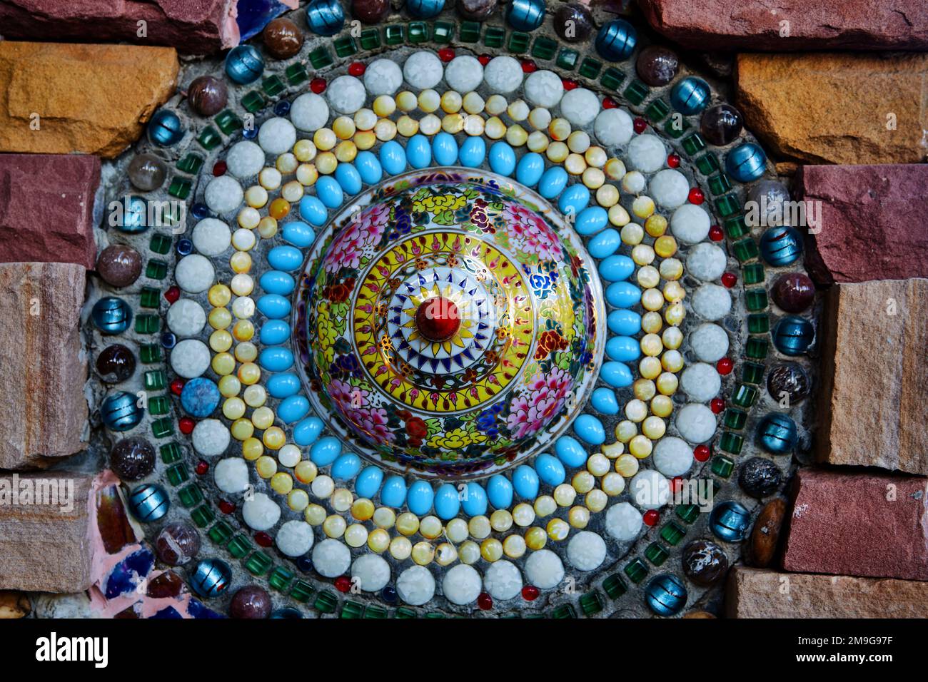 Tile wall of variation colors of artifact Stock Photo Alamy