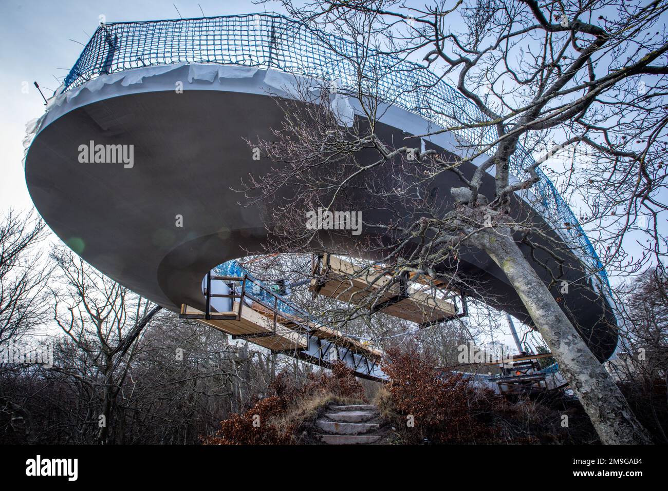 Sassnitz, Germany. 18th Jan, 2023. The new skywalk above the chalk ...