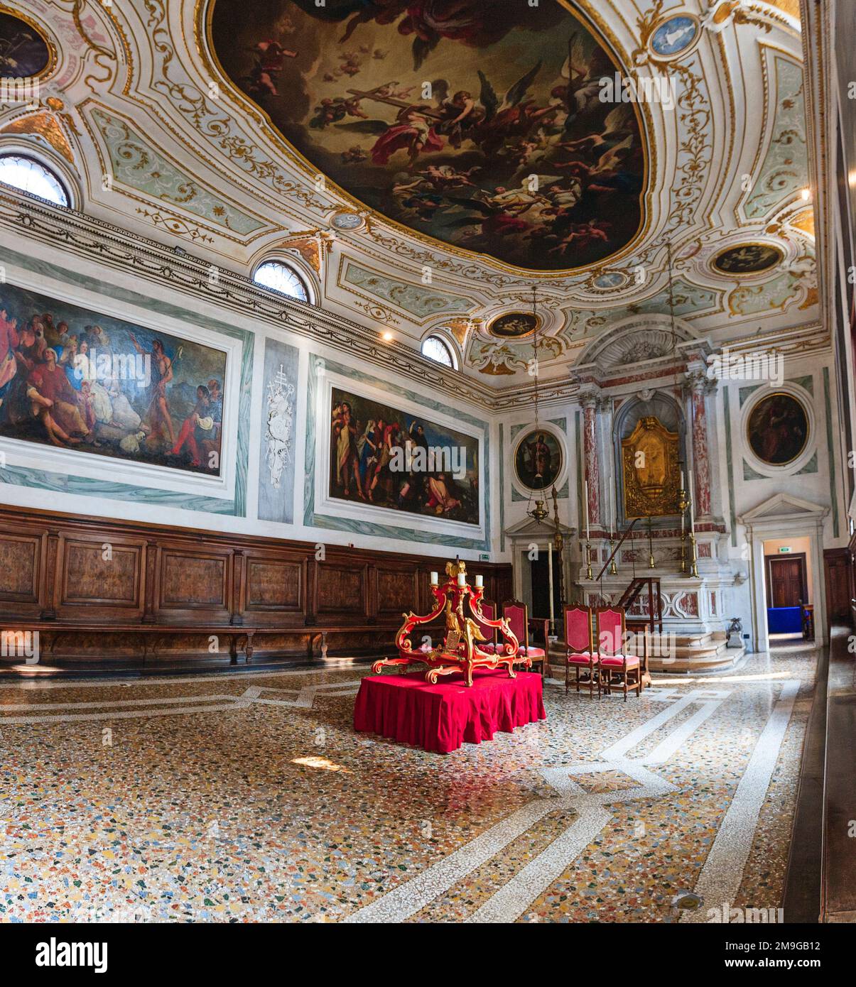 Interior of historic building, Venice, Italy Stock Photo