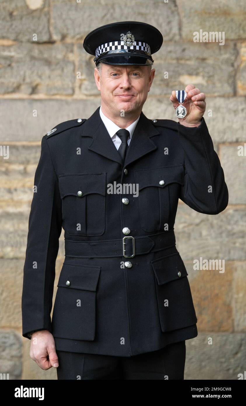 Constable Stephen Tanner after receiving The Queen's Police Medal