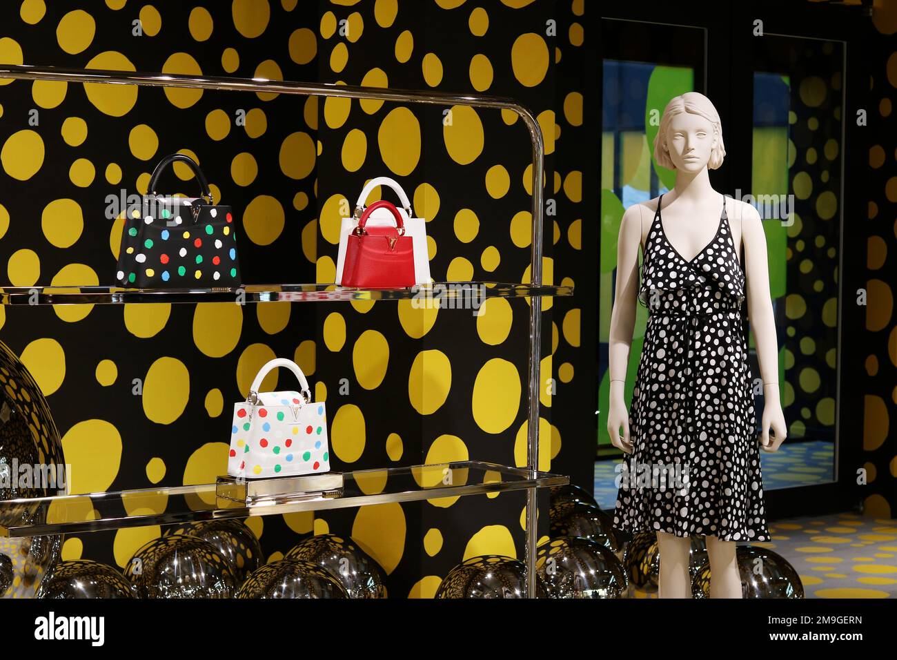 PARIS, FRANCE -22 JAN 2023- View of the Louis Vuitton flagship store on the  Champs-Elysees in Paris, France, covered with polka dots and a giant ballo  Stock Photo - Alamy