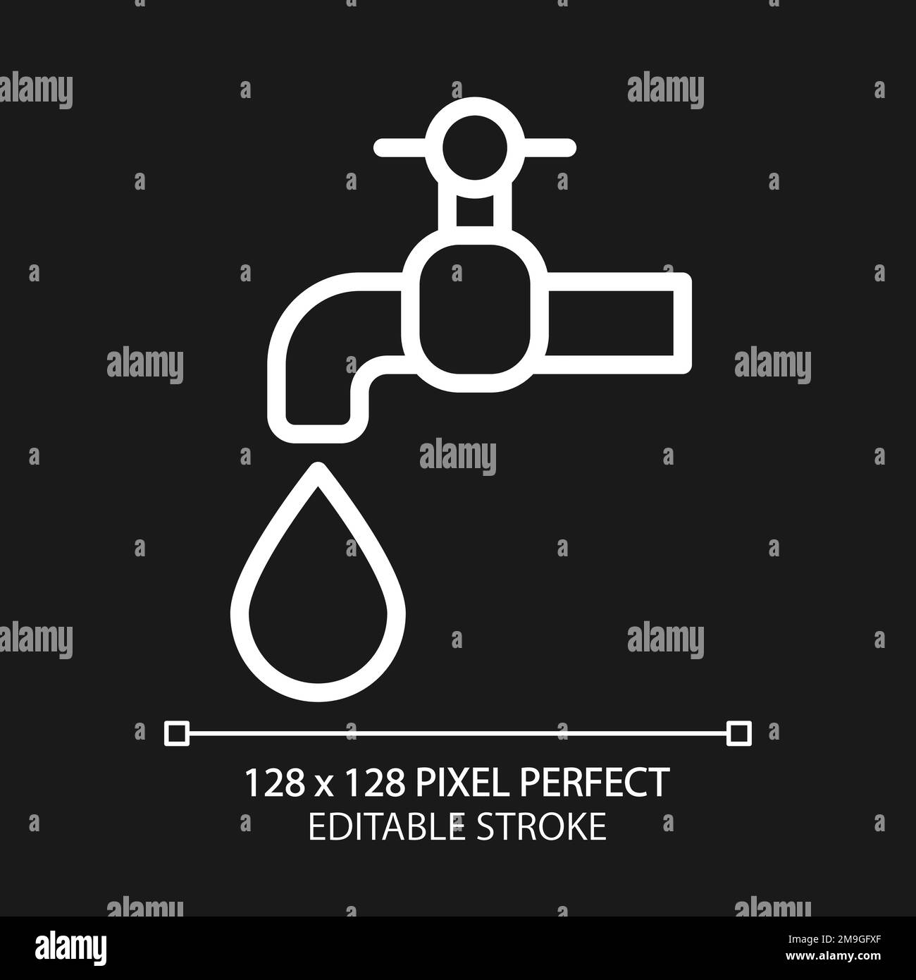 Water supply pixel perfect white linear icon for dark theme Stock ...