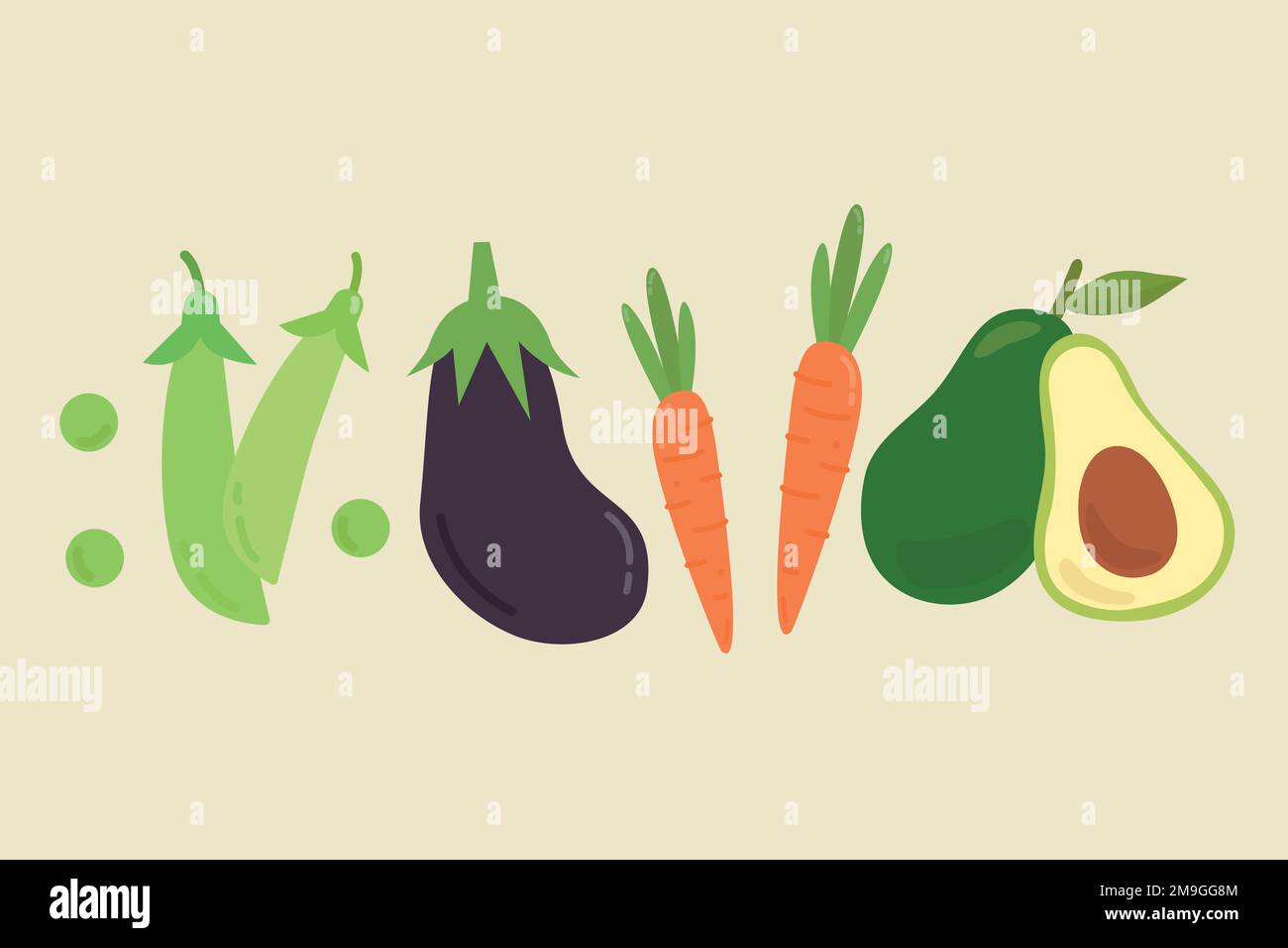 Vector pastel vegetable sticker collection Stock Vector Image & Art Alamy