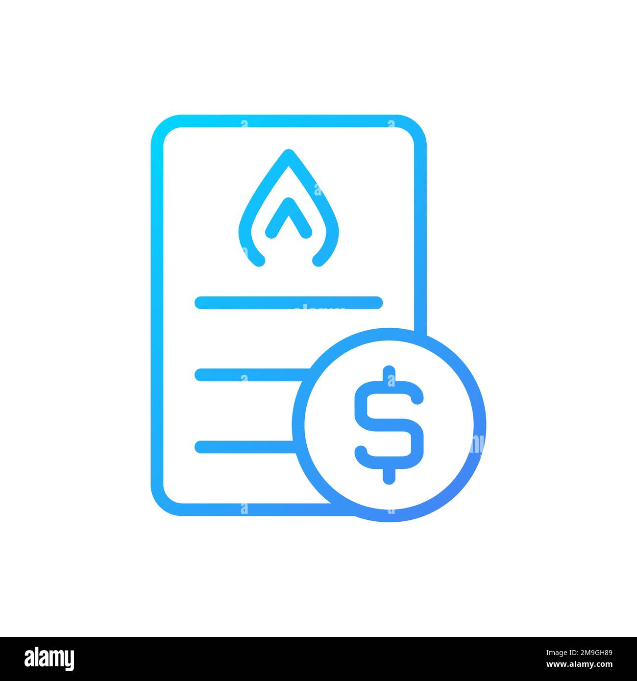 Gas bill pixel perfect gradient linear vector icon Stock Vector
