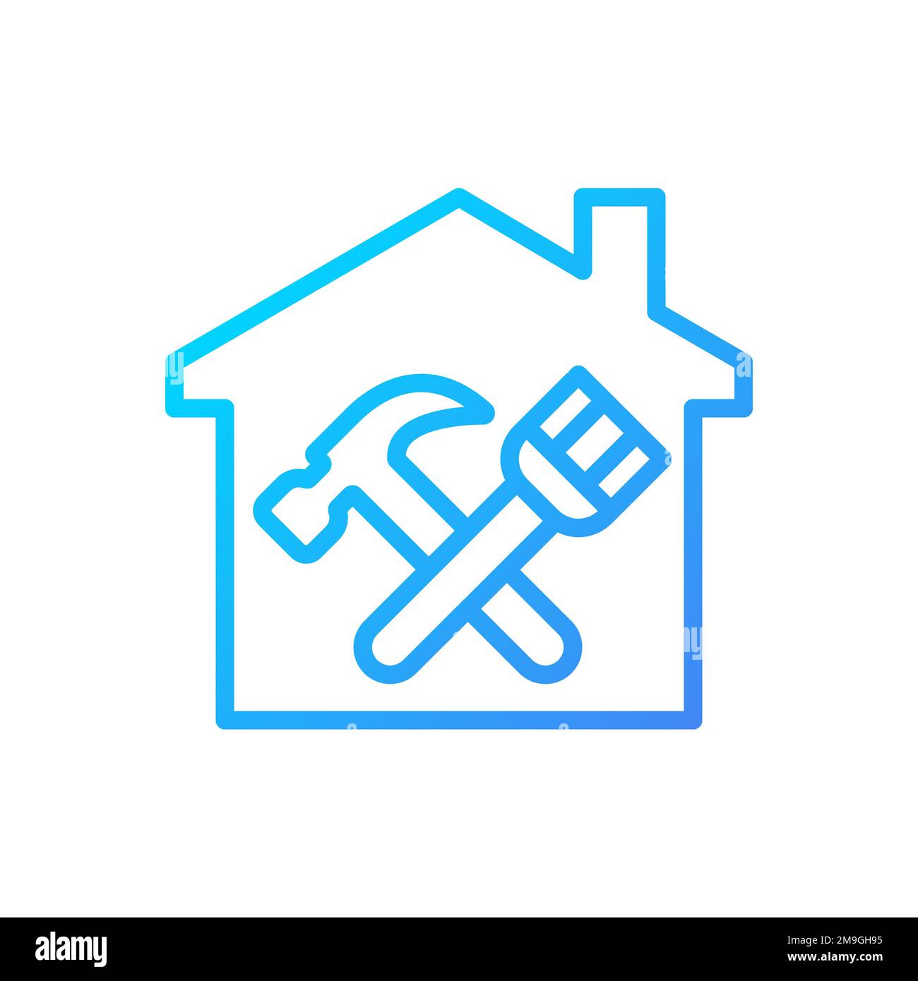 Overhaul pixel perfect gradient linear vector icon Stock Vector