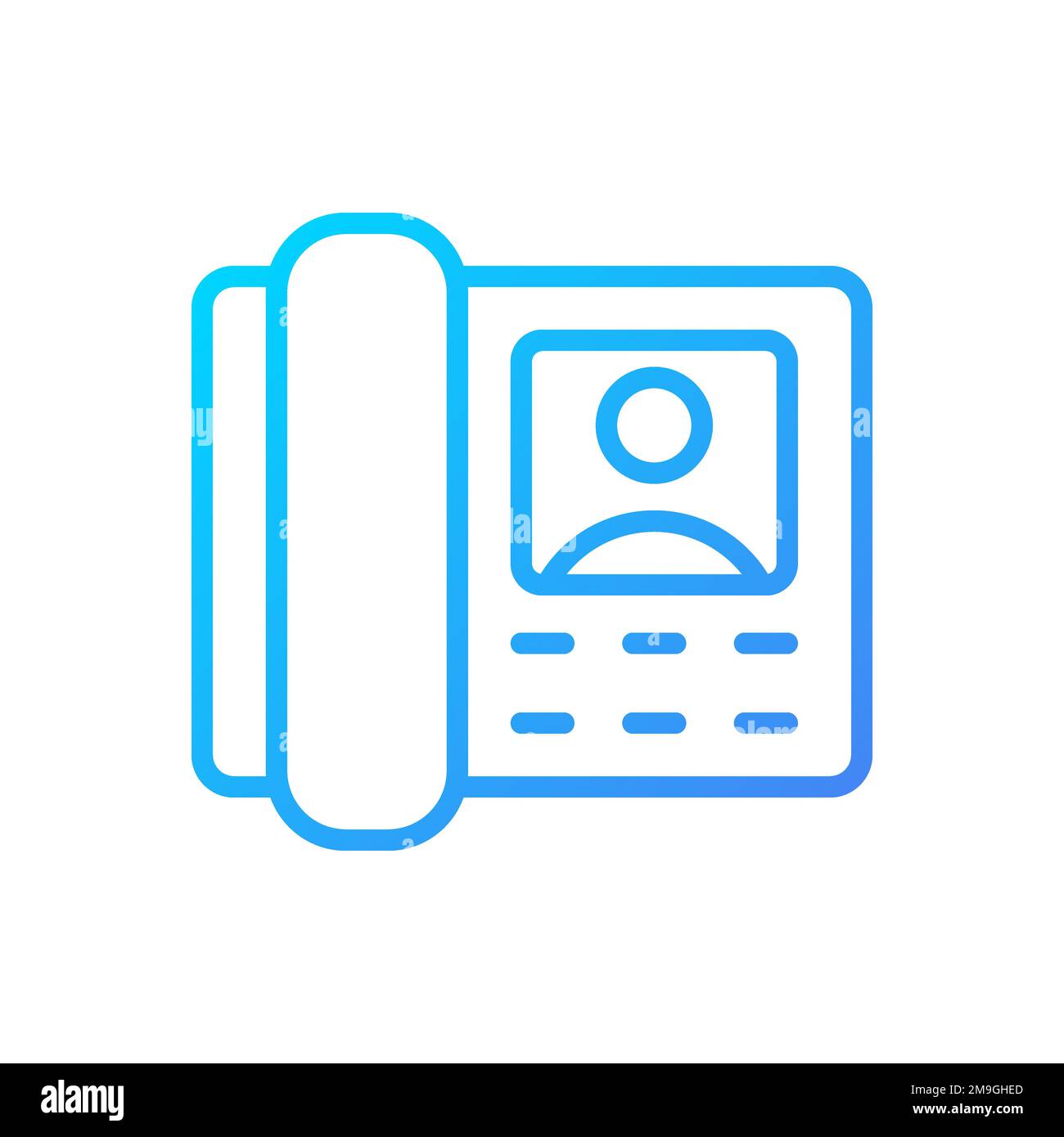 Door phone pixel perfect gradient linear vector icon Stock Vector
