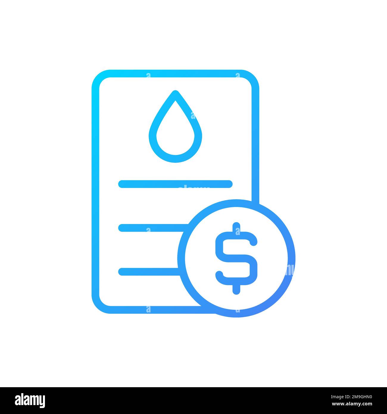 Water bill pixel perfect gradient linear vector icon Stock Vector Image