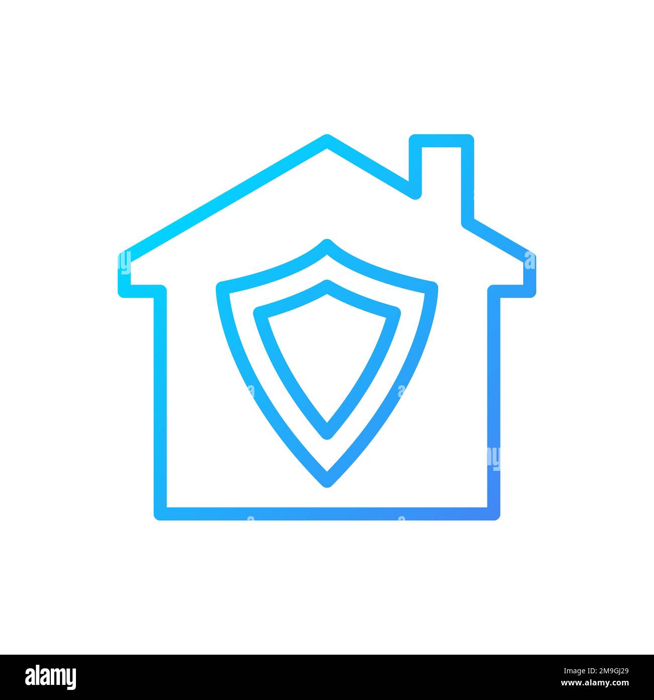 Home security pixel perfect gradient linear vector icon Stock Vector