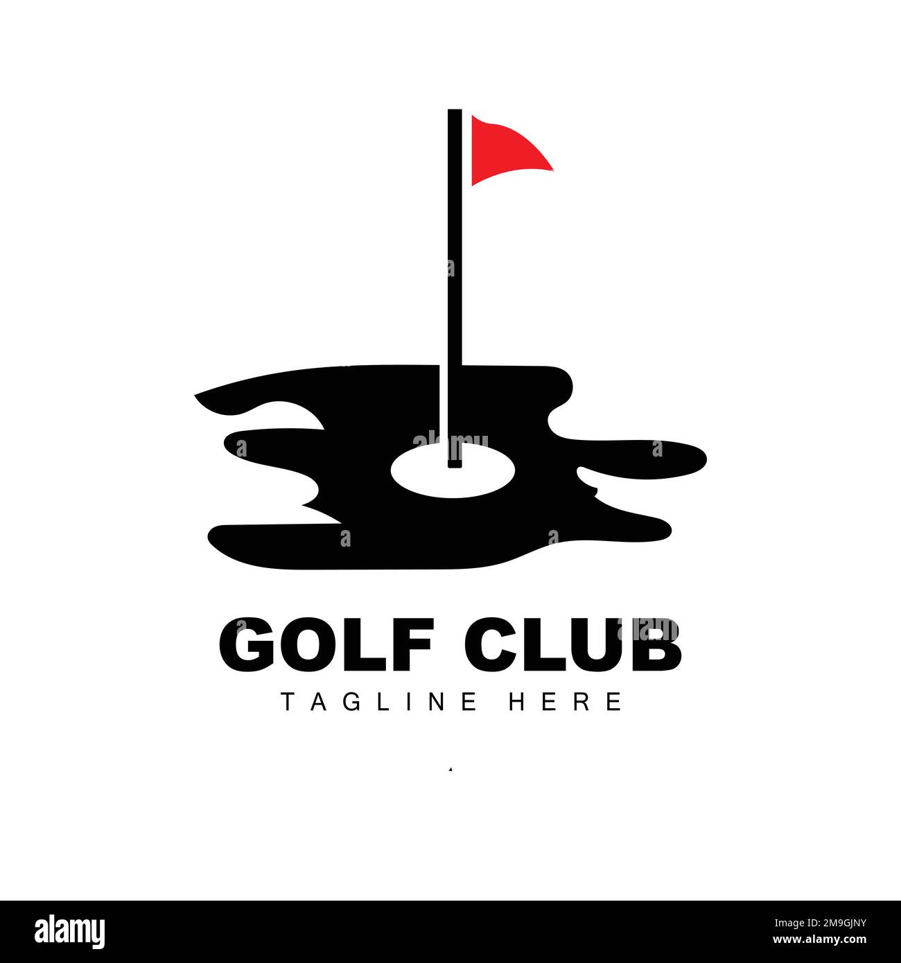 Golf Ball Logo, Vector Stick Golf. Outdoor Sports Game, Discipline Design, Icon Template Stock Vector