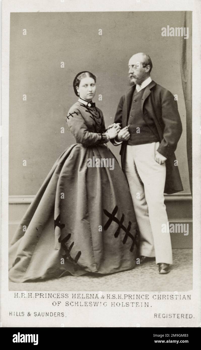 Vintage 19th century photo - Princess Helena, Prince Christian Schleswig Holstein Stock Photo