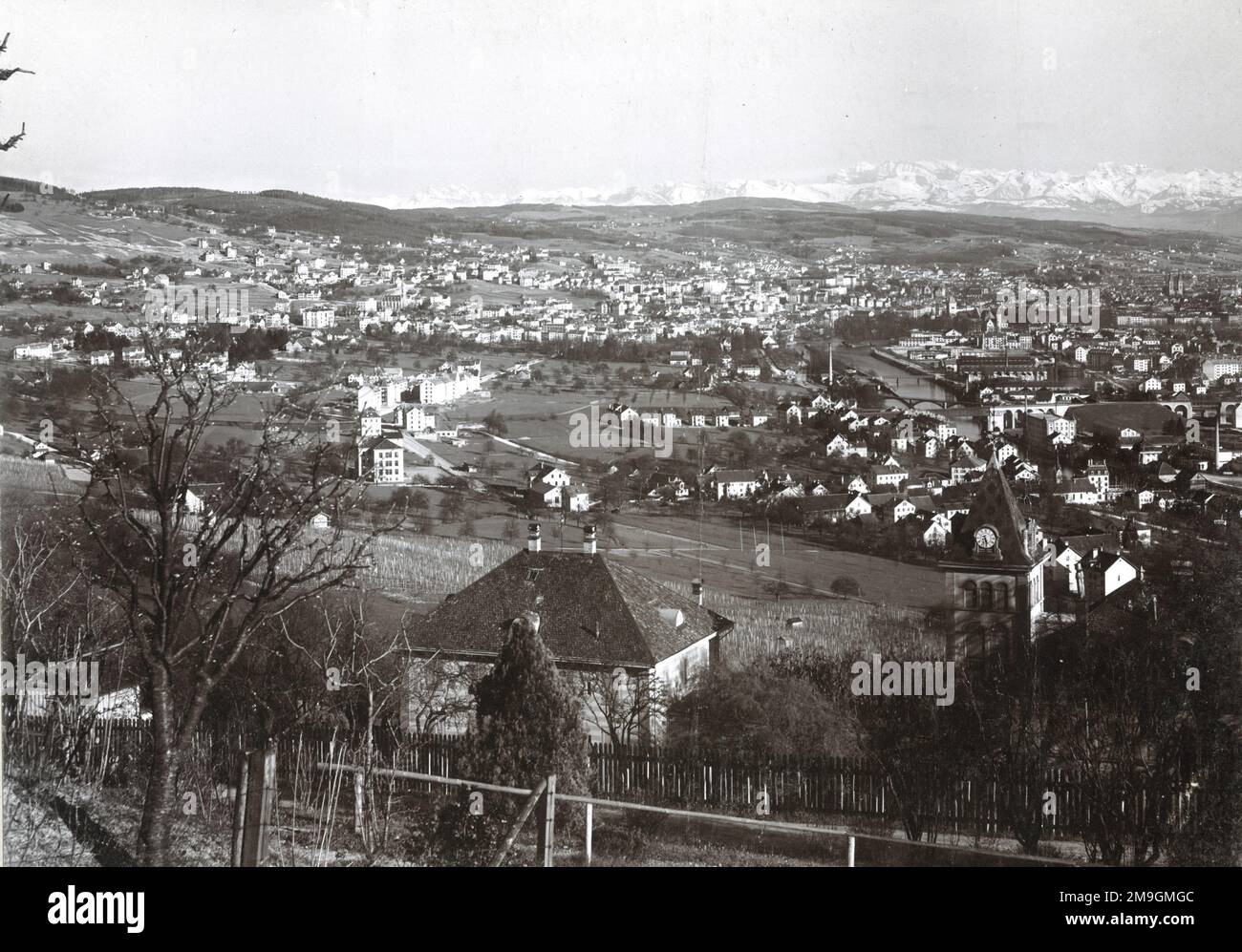 Vintage 19th c. photo - view of Zurich, Switzerland Stock Photo