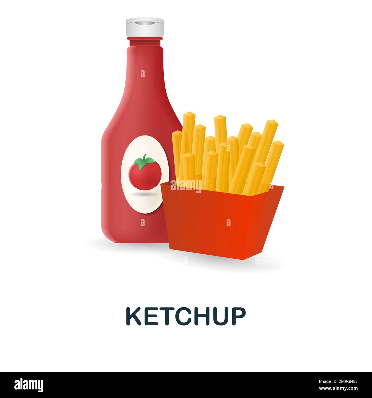 Ketchup icon. 3d illustration from fast food collection. Creative ...