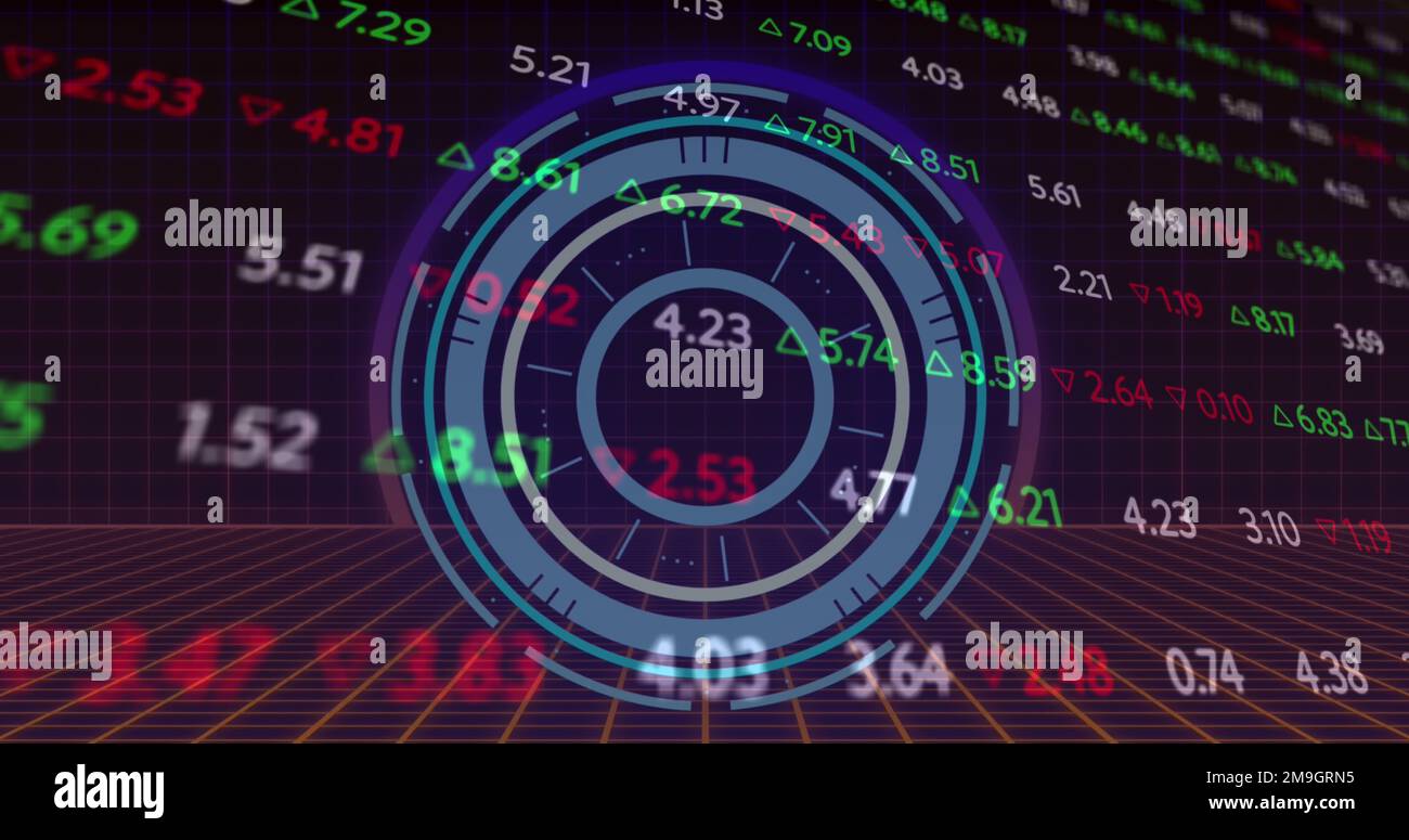 Image of stock market over scope scanning Stock Photo - Alamy