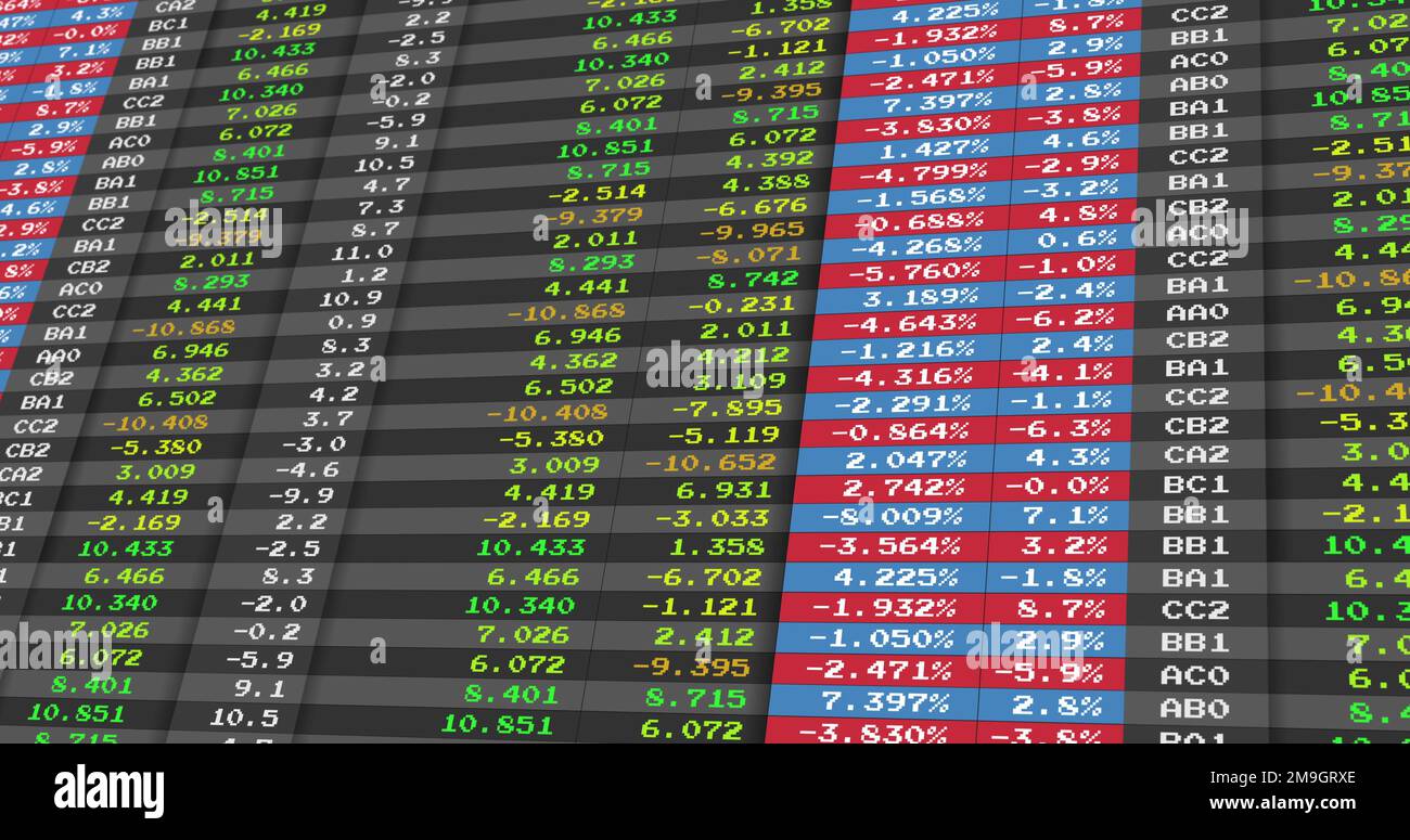 Image Of Stock Market Numbers Changing On Grey Background Stock Photo 