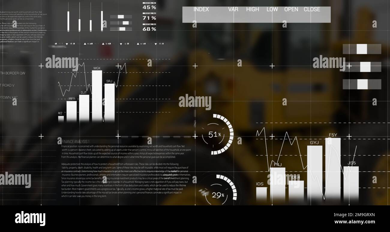 Image of financial data processing over payment terminal Stock Photo ...