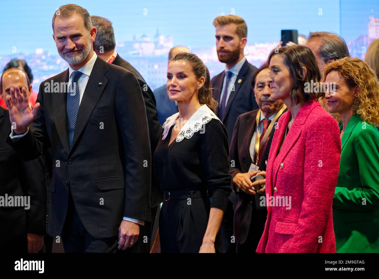 Madrid, Spain. 18th Jan, 2023.  FITUR the International Tourism Fair of Spain 2023. SS.MM. the King and Queen of Spain and different authorities officially inaugurate FITUR 2023, the International Tourism Fair. IFEMA, Madrid, Spain. Credit: EnriquePSans/Alamy Live News Stock Photo