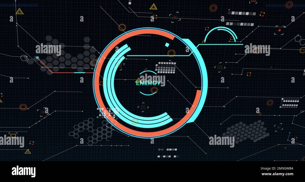 Image of data processing round scope scanning over stock market on ...