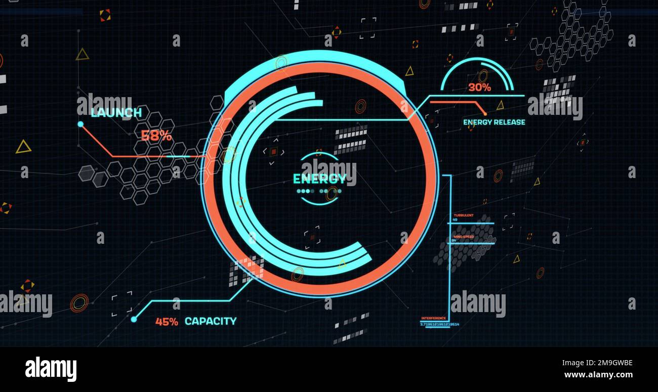 Image of data processing round scope scanning over stock market on ...