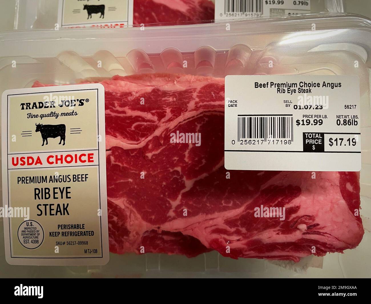 Packages of beef cuts on Sale in a New York City Supermarket, USA, 2023
