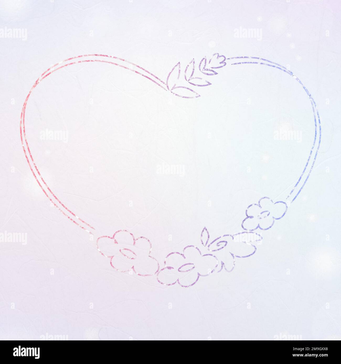 Vector floral wreath glitter border heart shaped Stock Vector Image ...
