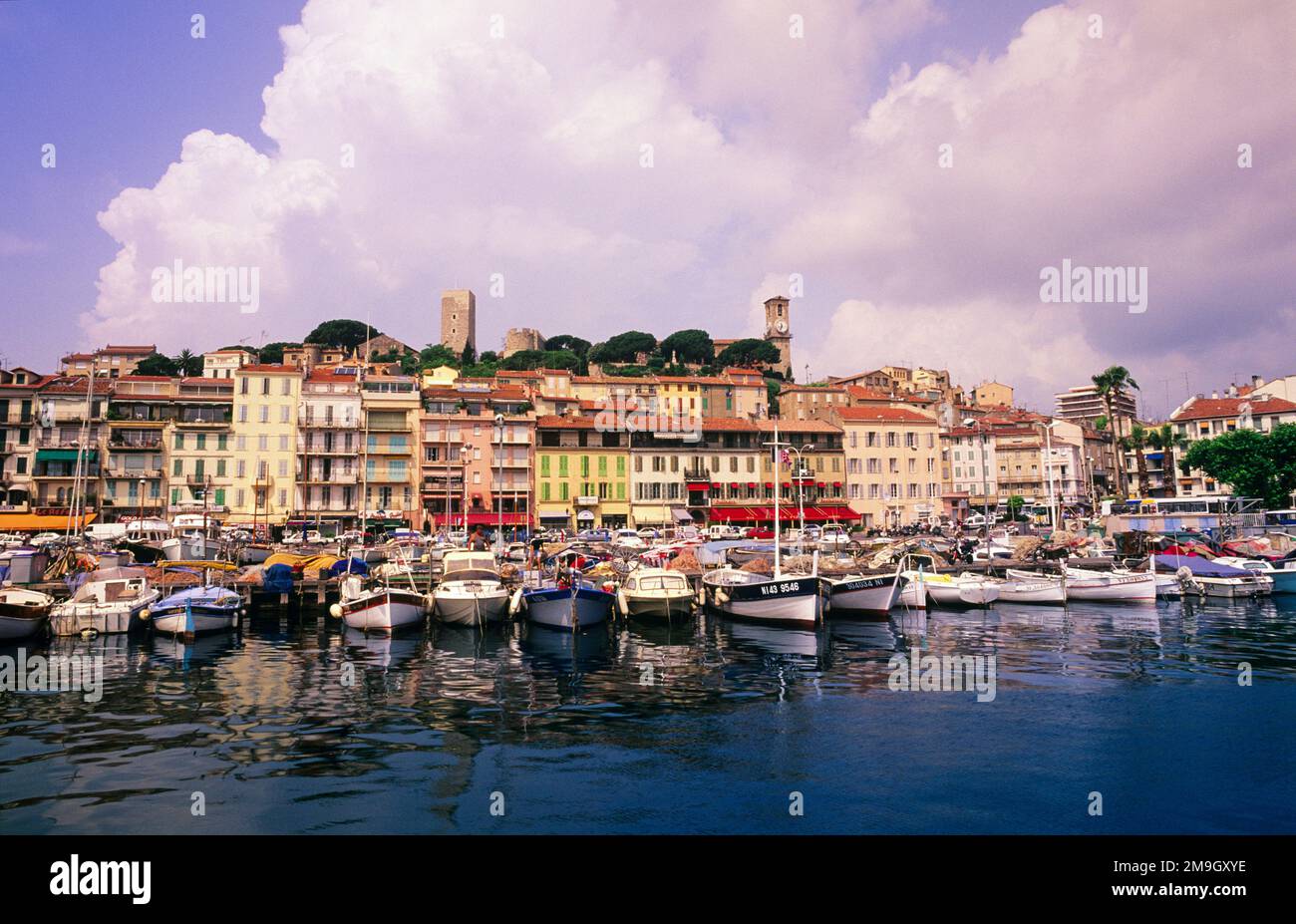 Harbor and town waterfront, Cannes, Cote DAzur, France Stock Photo