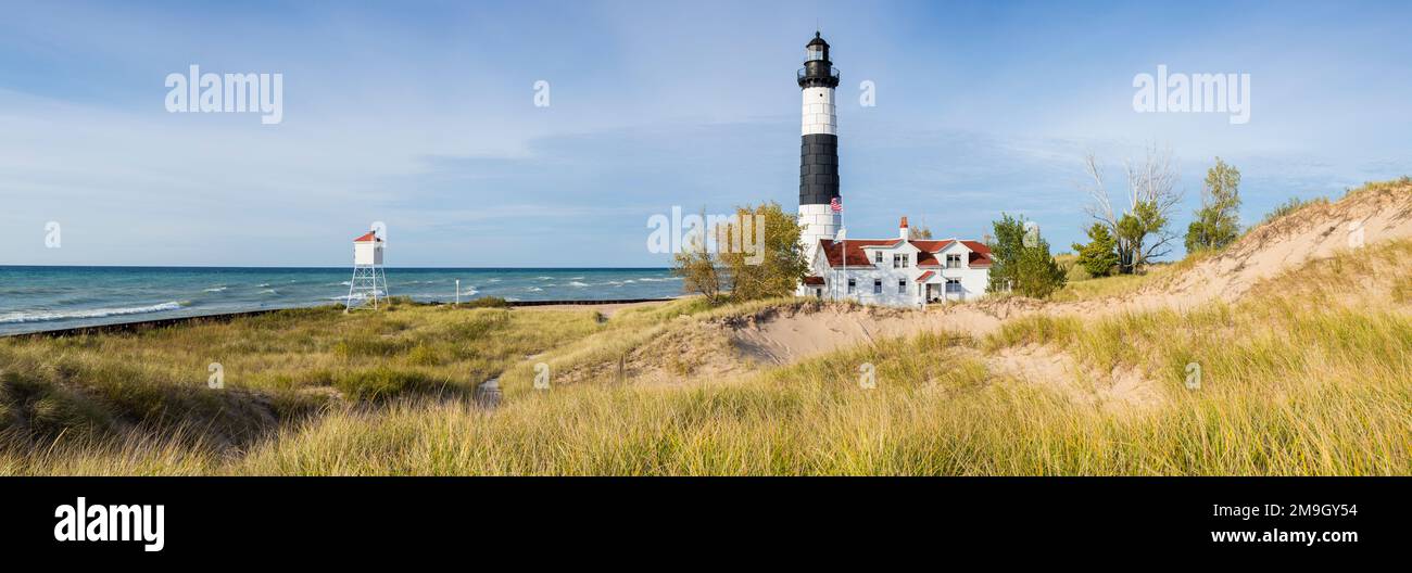 64795-01414 Big Sable Point Lighthouse on Lake Michigan, Mason County, Ludington, MI Stock Photo