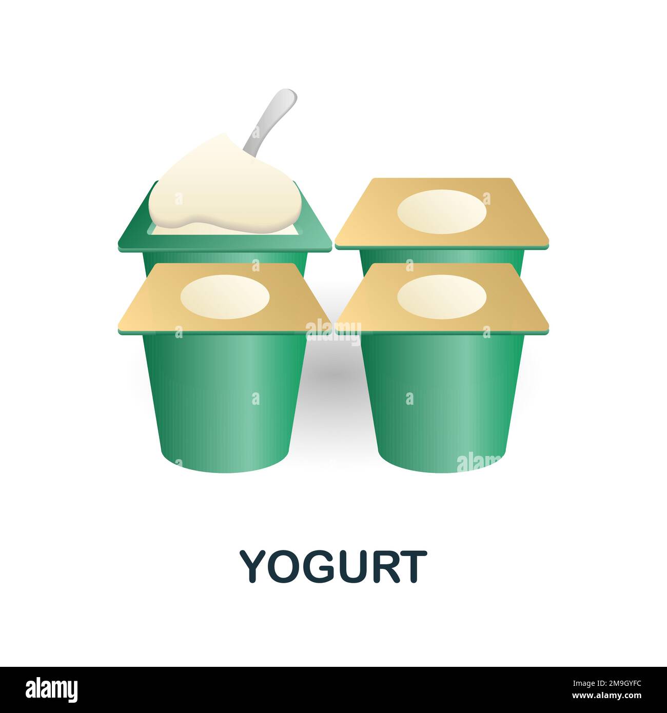 Yogurt icon. 3d illustration from food market collection. Creative
