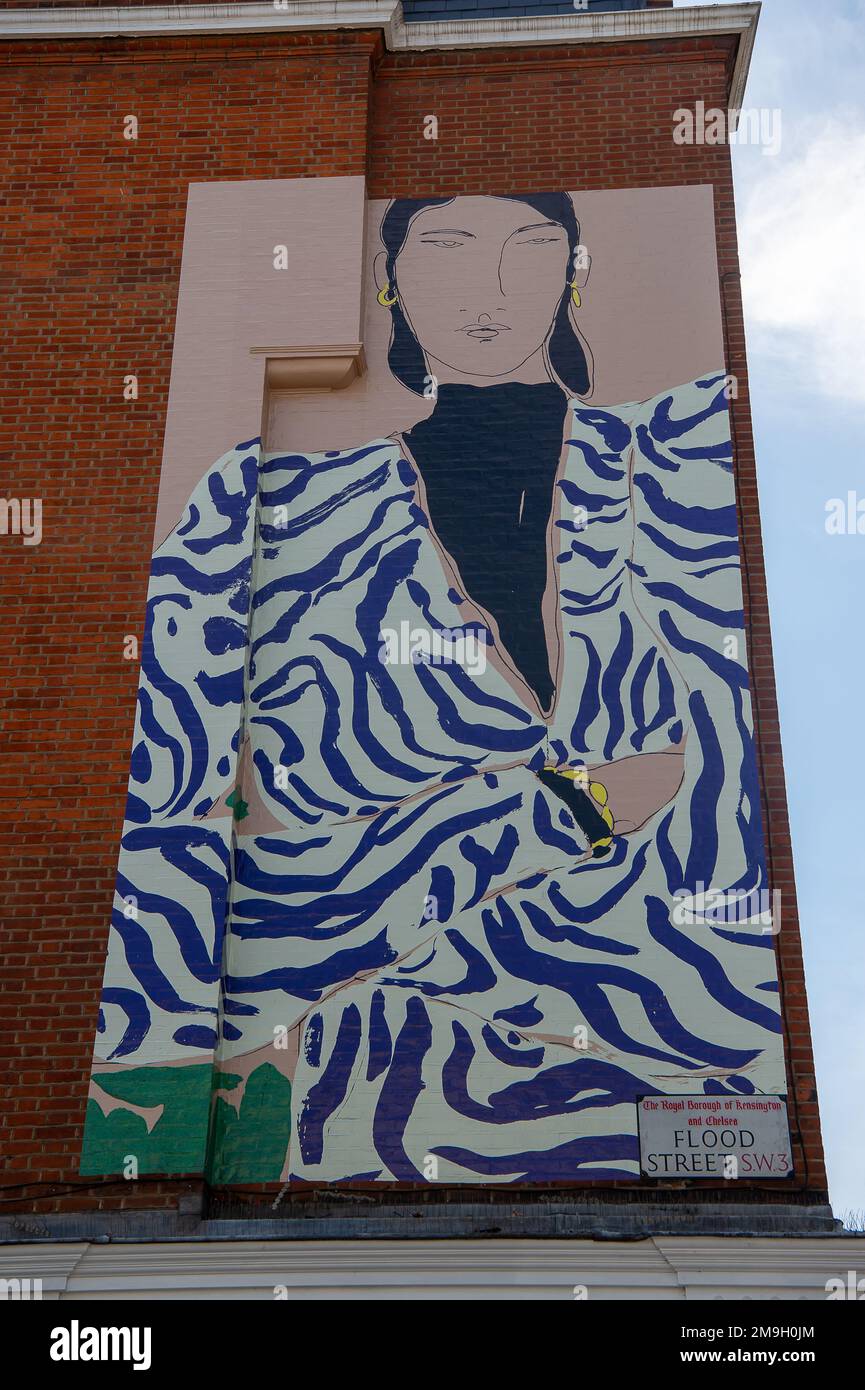 Chelsea, London, UK. 16th June, 2022. A huge mural in Flood Street, Chelsea. Credit Maureen