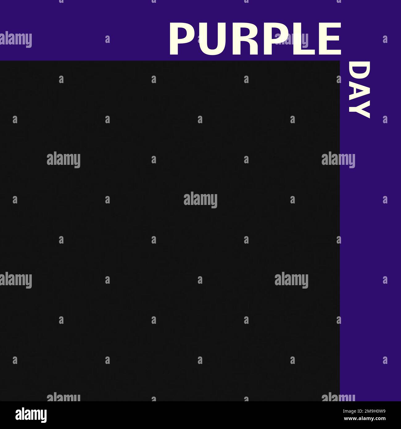Illustration of purple day text isolated against purple and black