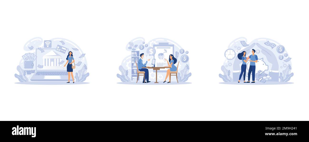 Online banking system, financial consulting, saving account. Mobile