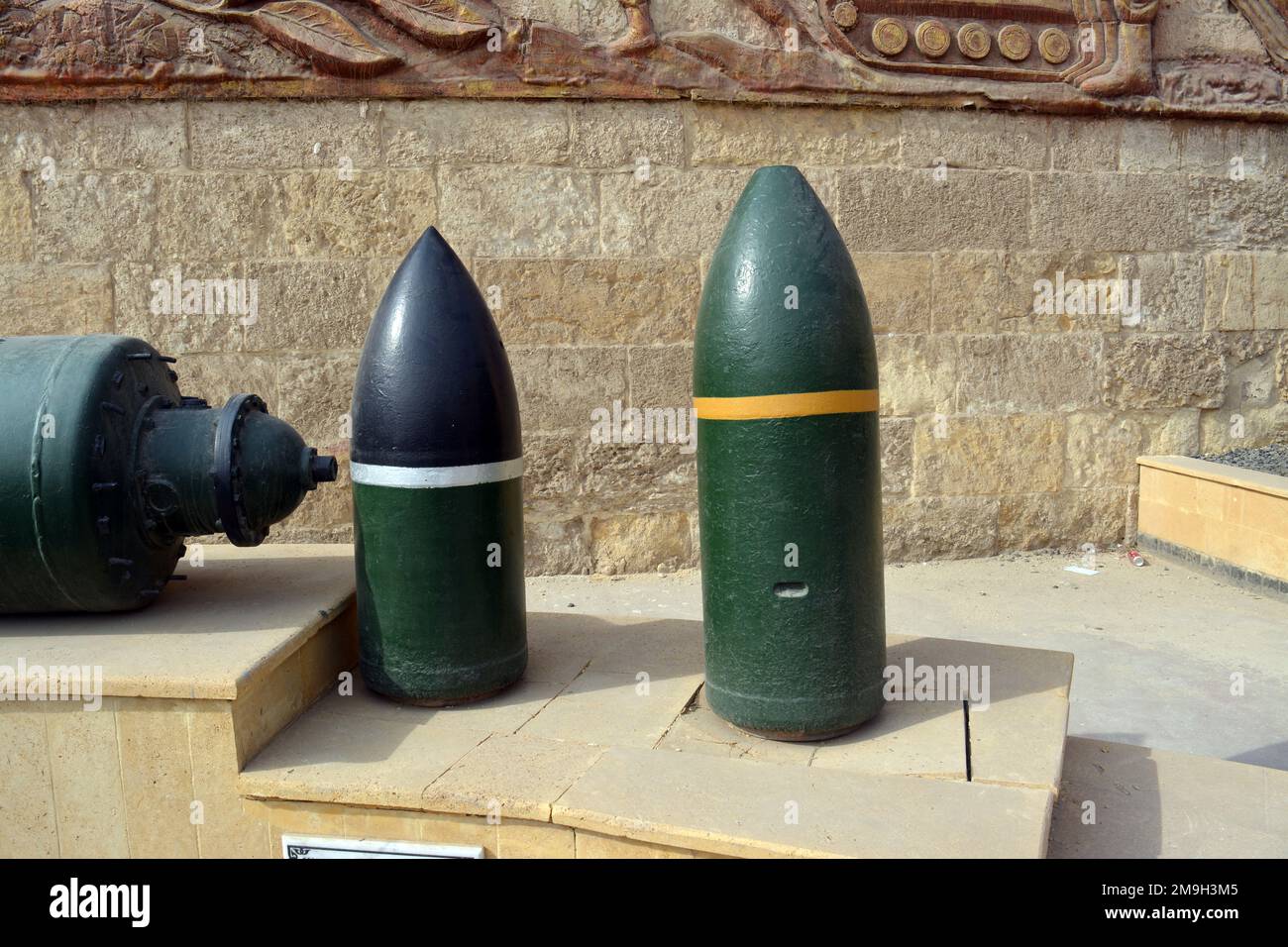 Cairo, Egypt, January 7 2023 Bombs of different types and sizes