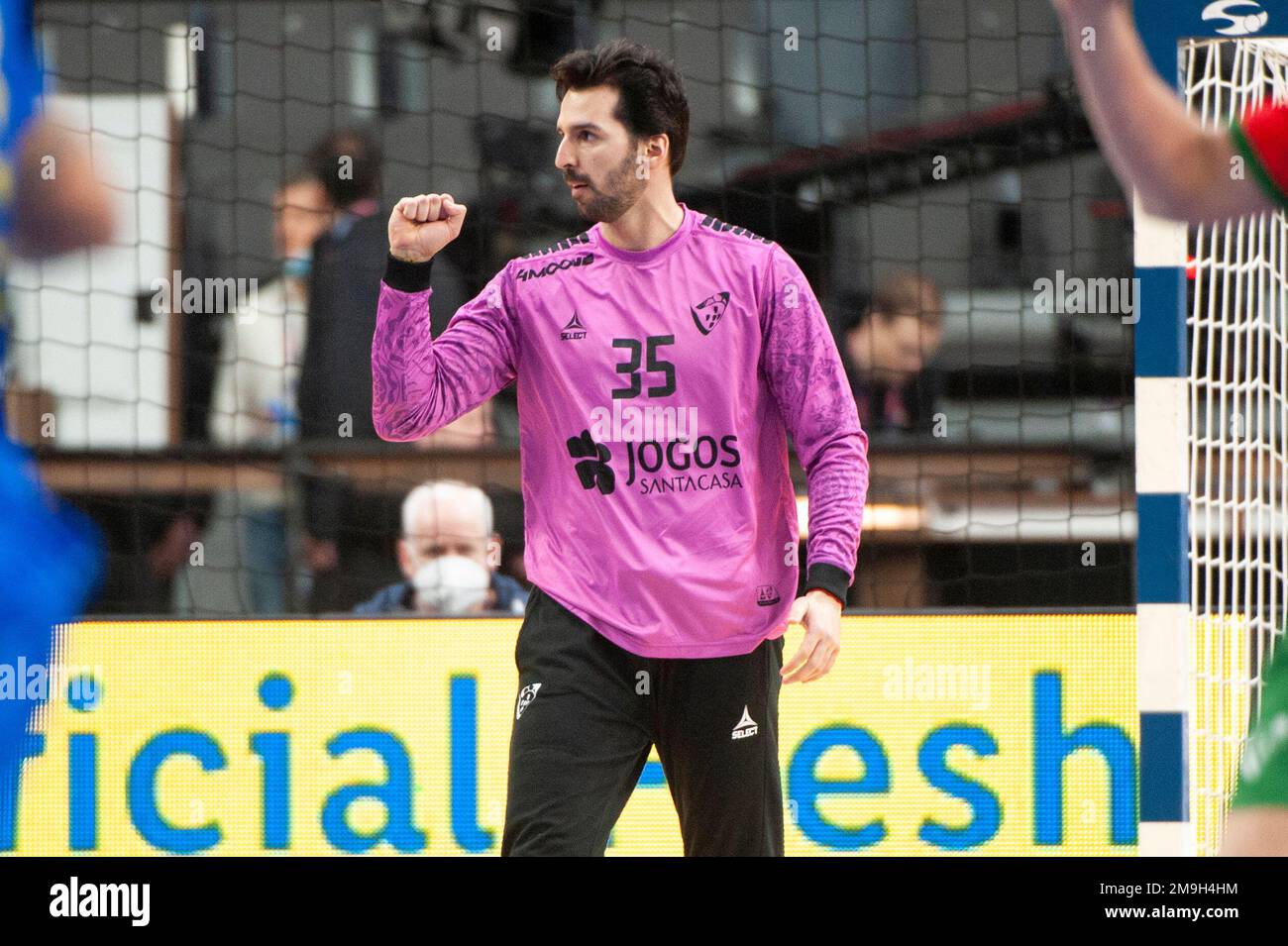 Gothenburg, Sweden. 18th Jan 2023. Miguel Martins of Portugal celebrates  during the 2023 IHF World Men's