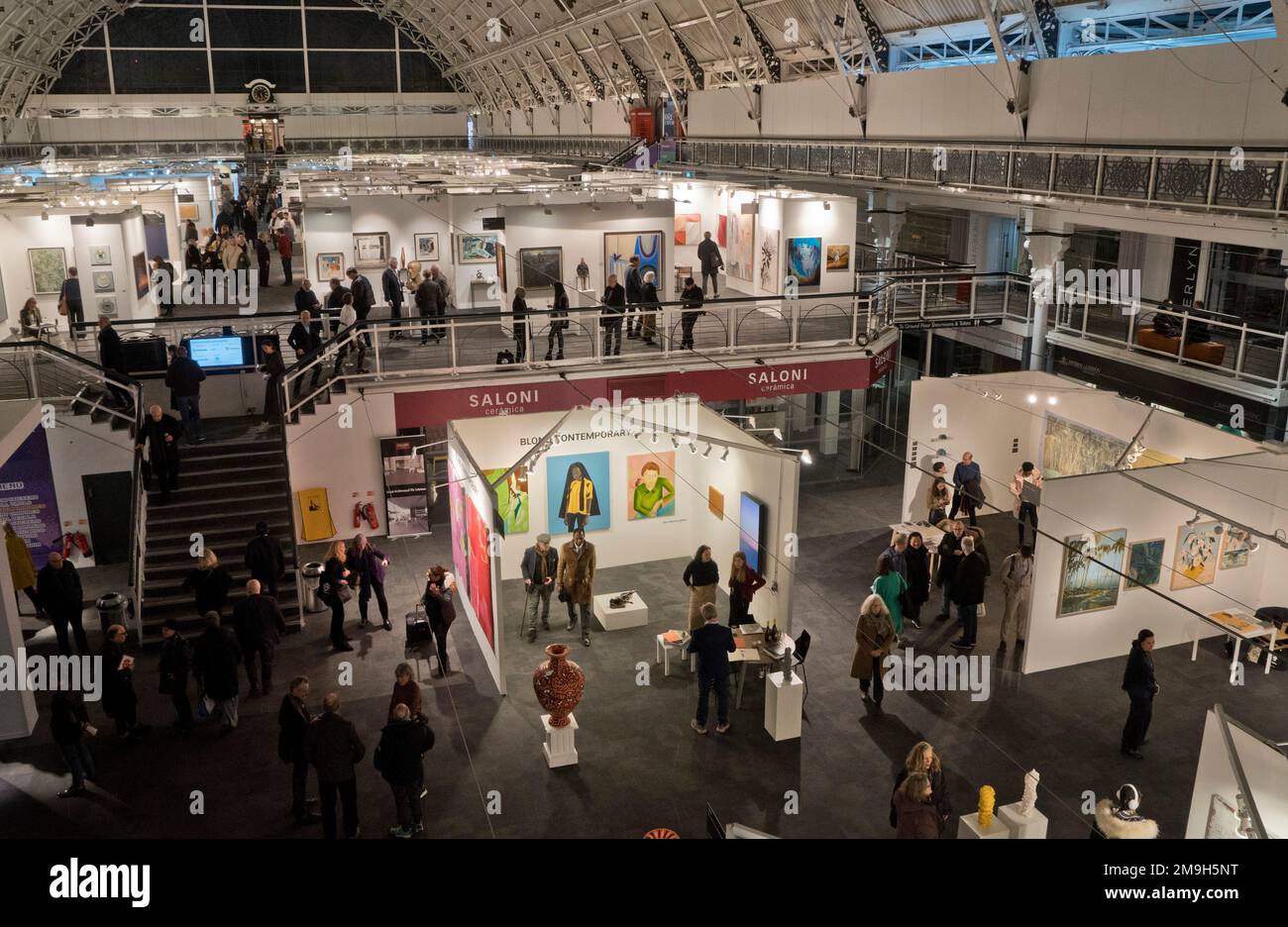 Visitors and collectors at the London Arts Fair 2023 at the Islington