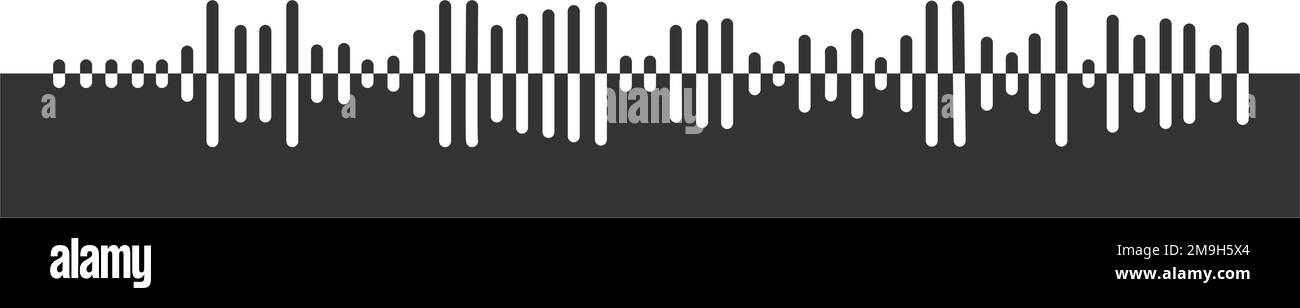Sound wave icon. Audio file symbol isolated on white background. Pulse pictogram. Signal sign. Voice message. Messenger, online radio, podcast mobile app, media player element. Vector illustration Stock Vector