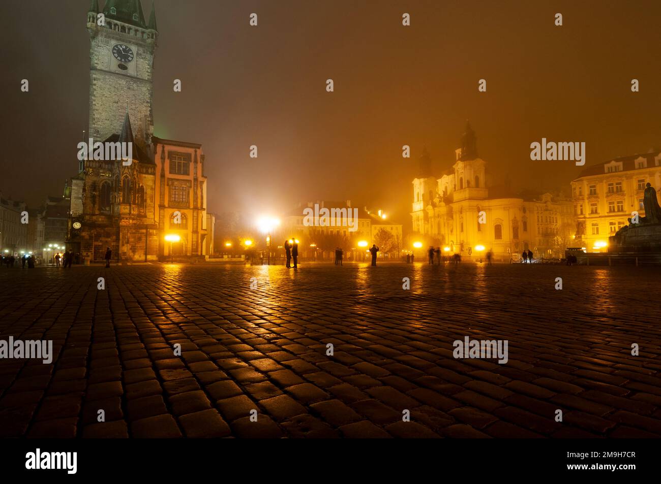 Old Town Hall Tower at night, Prague, Czech Republic Stock Photo