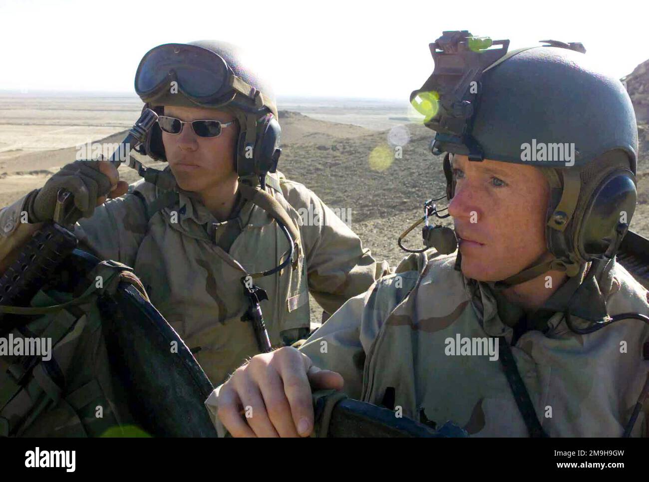 First Lieutenant Lennon, USMC, (right) and Corporal David Easter, USMC, (left), both members of